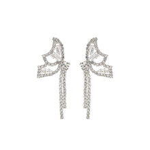 Load image into Gallery viewer, Silver Rhinestone Butterfly Tail Studs
