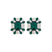 Load image into Gallery viewer, Green Rectangle CZ Studs
