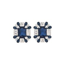 Load image into Gallery viewer, Navy Rectangle CZ Studs
