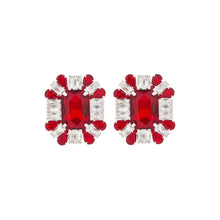 Load image into Gallery viewer, Red Rectangle CZ Studs
