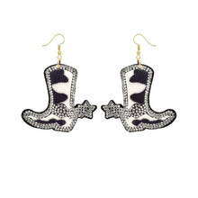 Load image into Gallery viewer, Cow Fur Leather Boot Earrings
