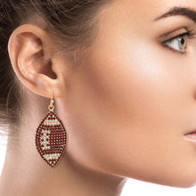 Load image into Gallery viewer, Brown Stone Football Earrings

