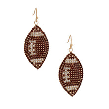 Load image into Gallery viewer, Brown Stone Football Earrings
