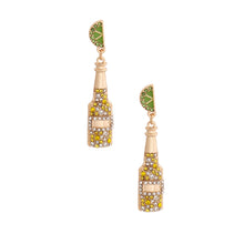 Load image into Gallery viewer, Gold Beer with Lime Earrings

