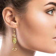 Load image into Gallery viewer, Gold Champaign Earrings
