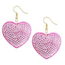 Load image into Gallery viewer, Fuchsia Heart Pillow Earrings
