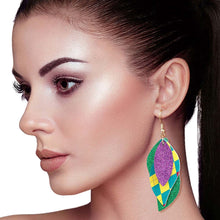 Load image into Gallery viewer, Mardi Gras Plaid Earrings
