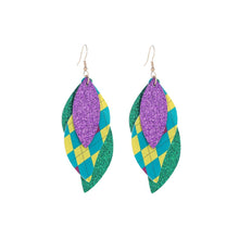 Load image into Gallery viewer, Mardi Gras Plaid Earrings
