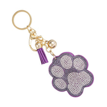 Load image into Gallery viewer, Purple Paw Keychain Bag Charm
