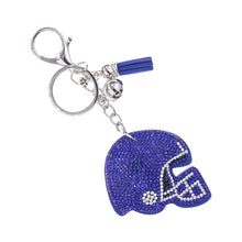 Load image into Gallery viewer, Blue Football Helmet Keychain Bag Charm

