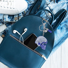 Load image into Gallery viewer, Clear Football Helmet Keychain Bag Charm
