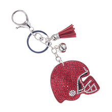 Load image into Gallery viewer, Red Football Helmet Keychain Bag Charm
