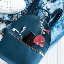 Load image into Gallery viewer, Red Football Helmet Keychain Bag Charm
