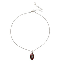 Load image into Gallery viewer, Brown Rhinestone Football Necklace
