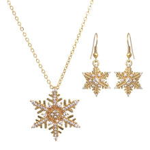 Load image into Gallery viewer, Gold Winter Snowflake Necklace

