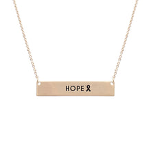 Load image into Gallery viewer, Gold Ribbon HOPE Plate Necklace
