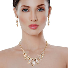 Load image into Gallery viewer, Gold Marquise Crystal Silver Set
