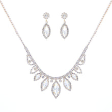 Load image into Gallery viewer, Gold Marquise Crystal Silver Set
