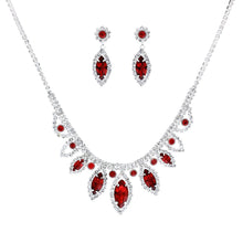 Load image into Gallery viewer, Red Marquise Crystal Silver Set

