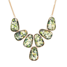 Load image into Gallery viewer, Green Marbled 7 Pear Drop Necklace
