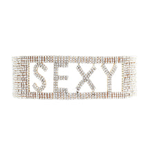 Load image into Gallery viewer, Gold SEXY 18 Row Rhinestone Choker
