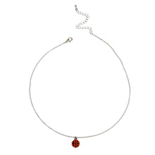 Load image into Gallery viewer, Orange Rhinestone Basketball Necklace
