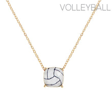 Load image into Gallery viewer, Gold Vollyball Cushion Cut Necklace
