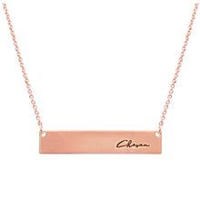 Load image into Gallery viewer, Rose Gold Script Chosen Plate Necklace
