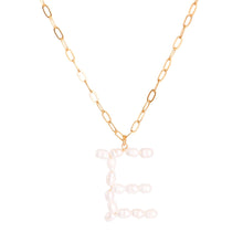 Load image into Gallery viewer, E Freshwater Pearl Initial Necklace
