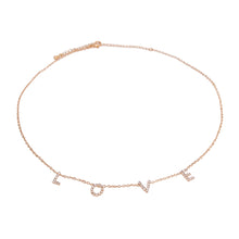 Load image into Gallery viewer, Gold LOVE Station Necklace
