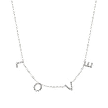 Load image into Gallery viewer, Silver LOVE Station Necklace
