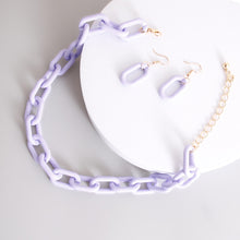 Load image into Gallery viewer, Lavender Rubber Coated Chain Necklace
