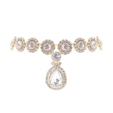 Load image into Gallery viewer, Gold Halo Teardrop Rhinestone Choker
