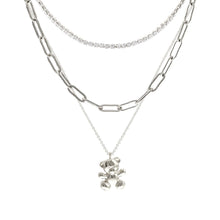 Load image into Gallery viewer, Silver 3 Pcs Teddy Bear Necklace
