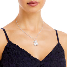 Load image into Gallery viewer, Silver Pave Teddy Bear Necklace
