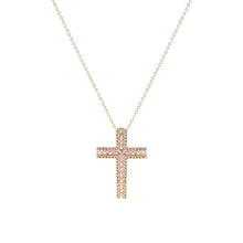 Load image into Gallery viewer, CZ Framed Cross Gold Necklace
