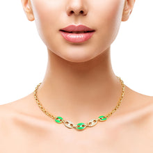 Load image into Gallery viewer, Green Gold Mariner Chain Necklace
