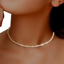Load image into Gallery viewer, Gold CZ Blessed Tennis Choker
