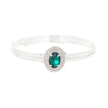 Load image into Gallery viewer, Green Silver Memory Wire Choker
