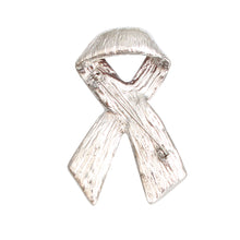 Load image into Gallery viewer, Silver American Flag Ribbon Brooch
