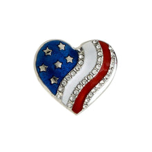 Load image into Gallery viewer, American Flag Heart Brooch
