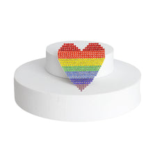 Load image into Gallery viewer, Rainbow Rhinestone Heart Brooch
