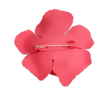Load image into Gallery viewer, Dark Pink Coated Metal Flower Brooch
