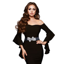 Load image into Gallery viewer, Double Bow Rhinestone Belt
