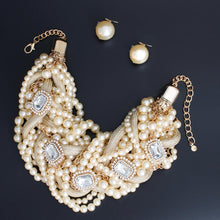 Load image into Gallery viewer, Braided Elegance Gold Pearl Ensemble
