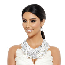 Load image into Gallery viewer, Braided Elegance Silver Pearl Ensemble

