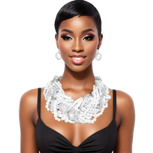 Load image into Gallery viewer, Braided Elegance Silver Pearl Ensemble
