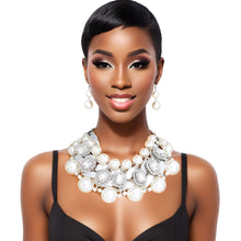 Load image into Gallery viewer, Silver Opulence Pearl Choker Ensemble
