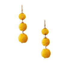 Load image into Gallery viewer, Yellow Sequin Ball Earrings
