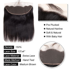 Load image into Gallery viewer, Straight Hair 13*4 Lace Frontal Closure With Baby Hair Free Part
